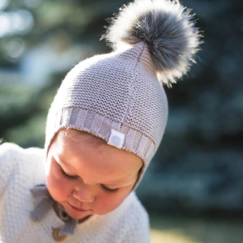 Pom Pom Hat  Grey