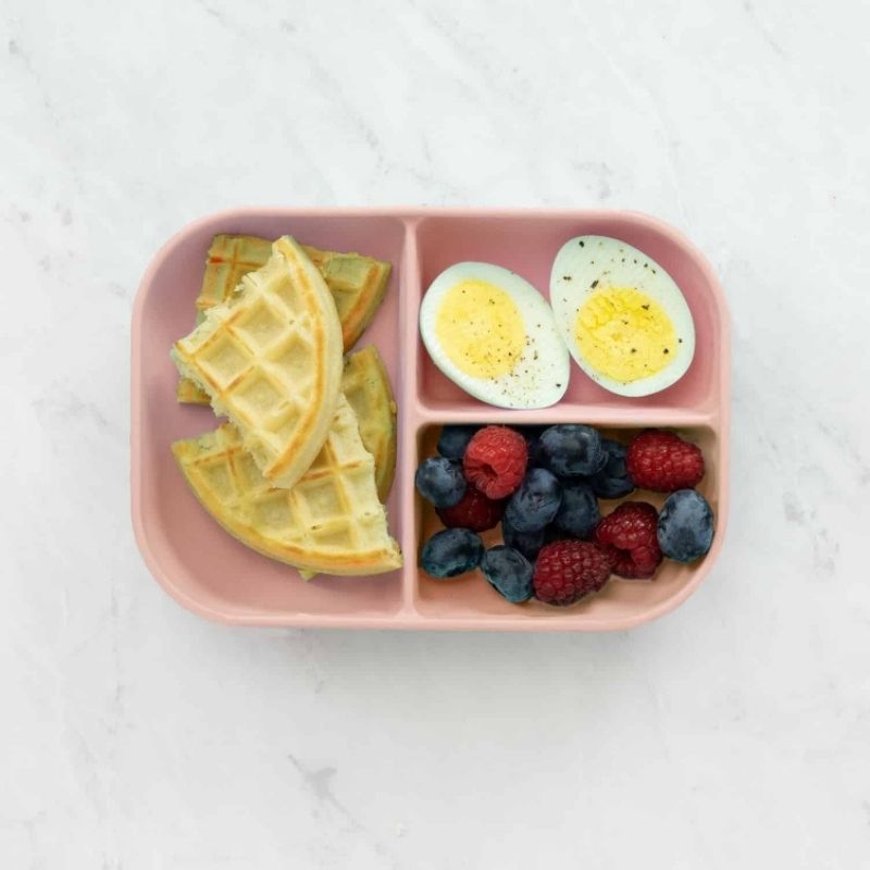 Divided Plate & Spoon Pink