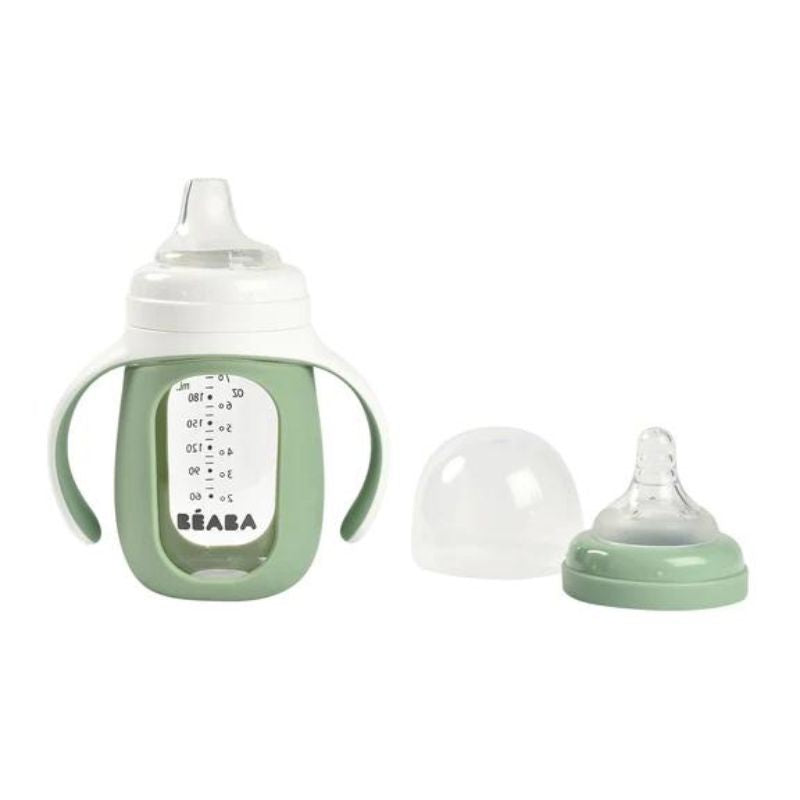 2-in-1 Glass Training Cup Sage