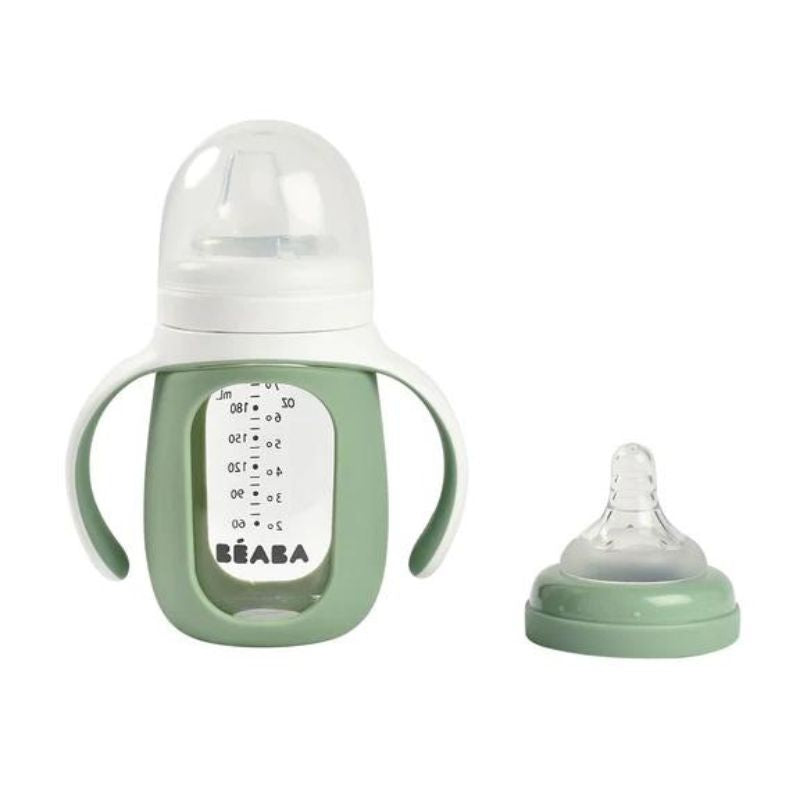 2-in-1 Glass Training Cup Sage