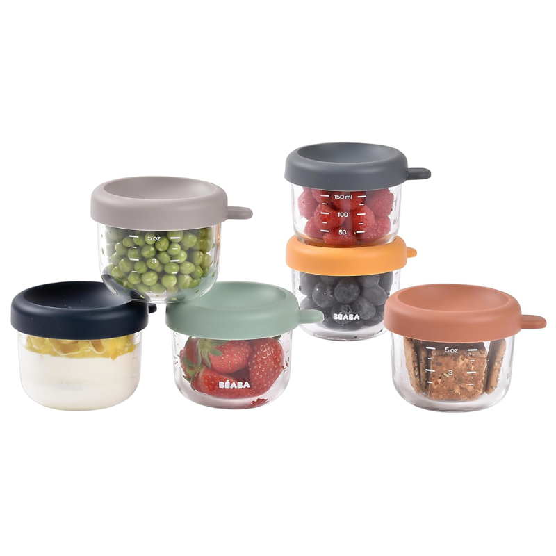 Set of Glass Baby Food Jars