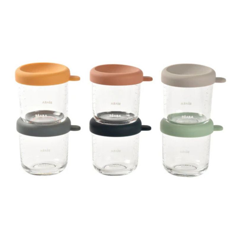 Set of 6 8oz Glass Baby Food Jars