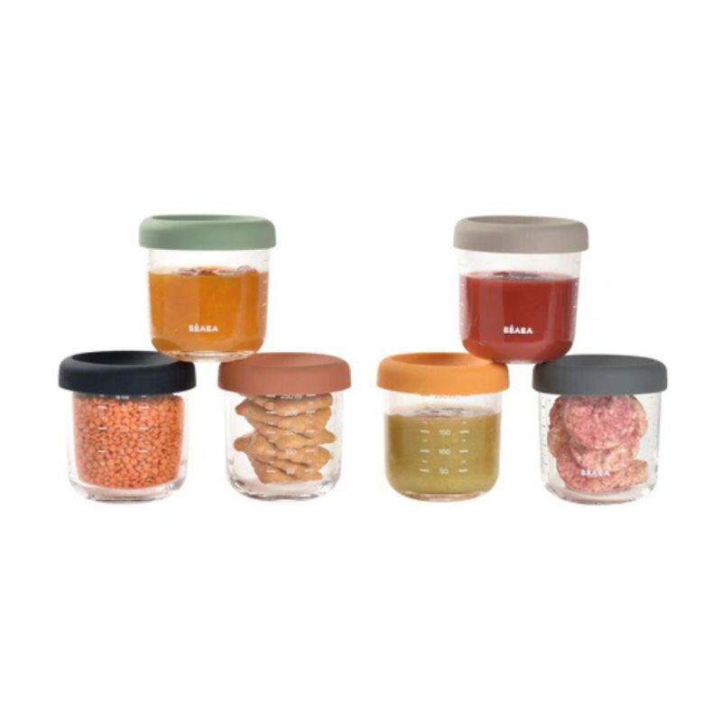 Set of 6 8oz Glass Baby Food Jars
