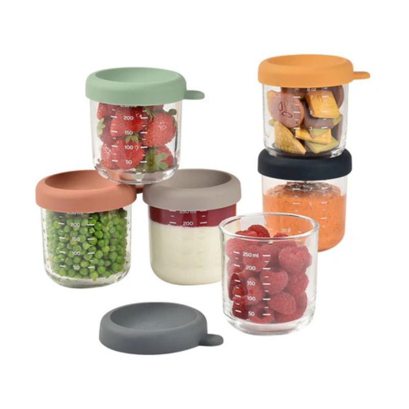 Set of 6 8oz Glass Baby Food Jars