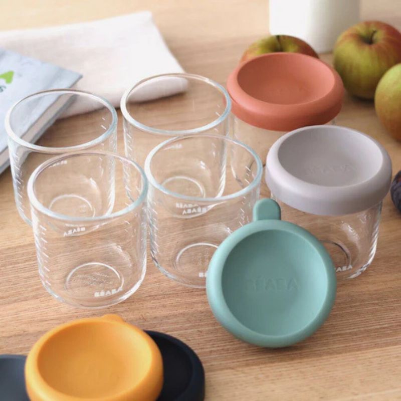 Set of 6 8oz Glass Baby Food Jars