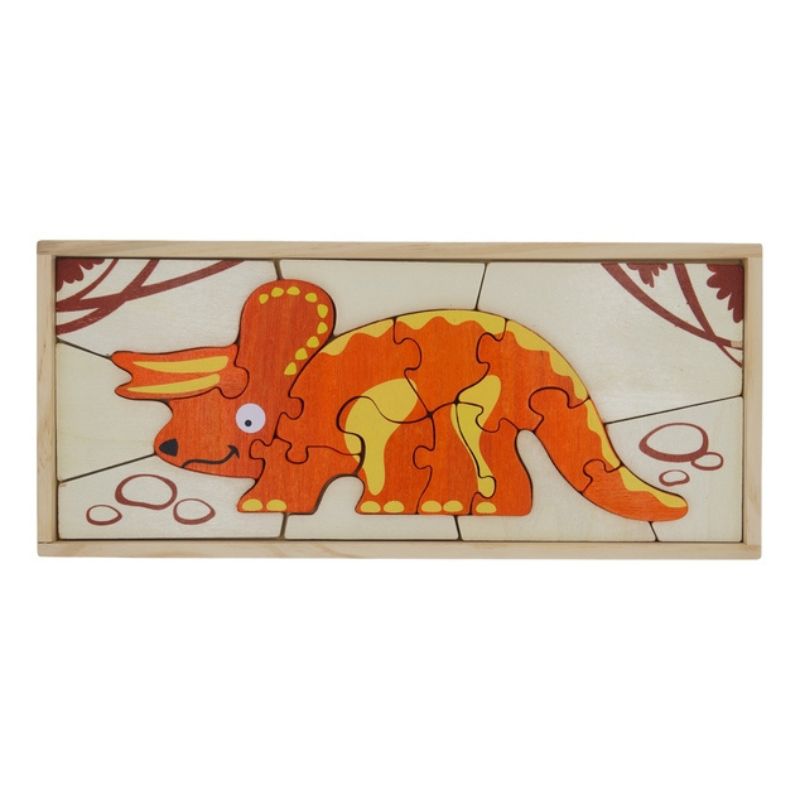 Wooden Dinosaur Skeleton Puzzle - Triceratops