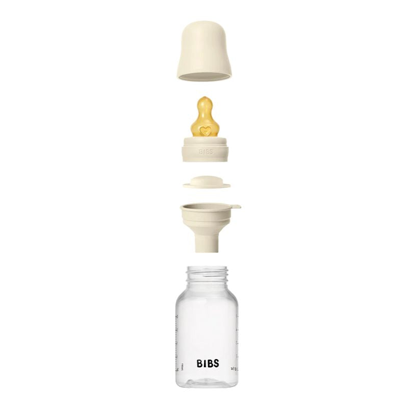 Baby Plastic Bottle Complete Set - Natural Rubber Latex