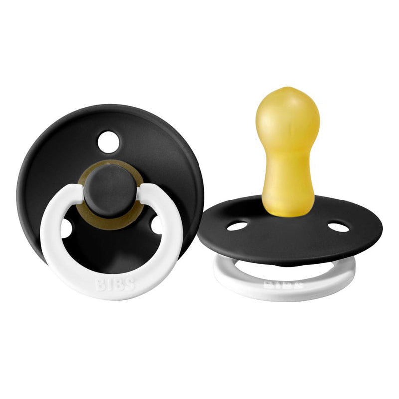Glow In the Dark Natural Rubber Pacifier - 2 Pack black glow