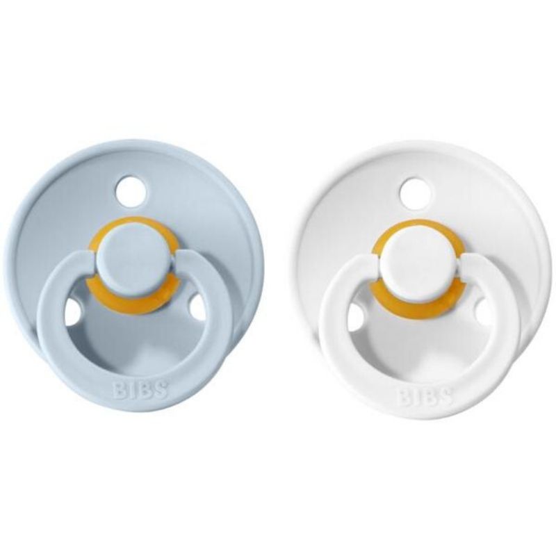 Natural Rubber Pacifier Combo - 2 Pack White & Baby Blue