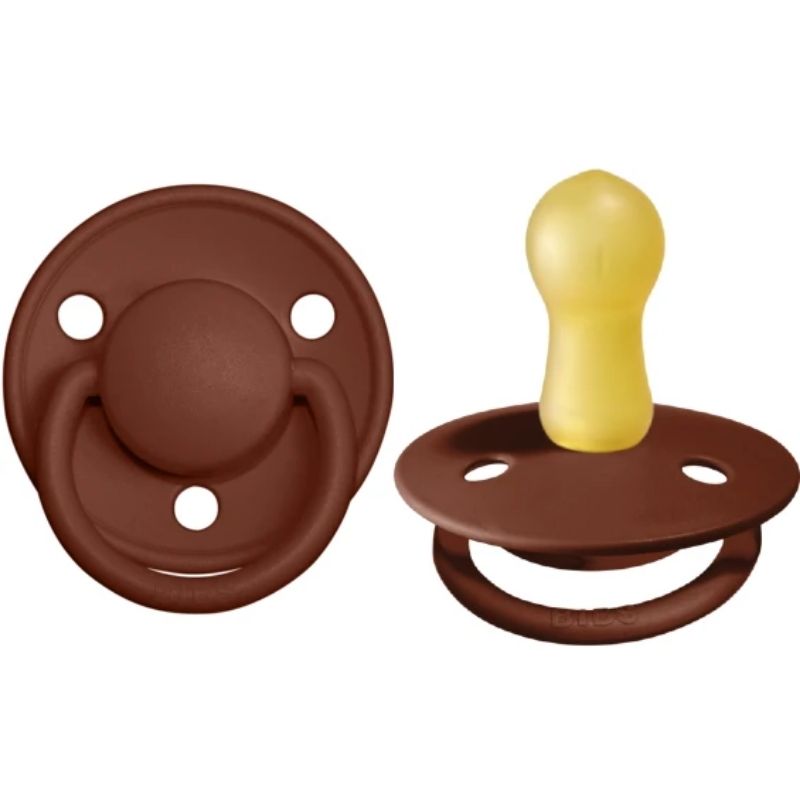 De Lux Natural Rubber Latex Pacifier - 2 Pack Rust