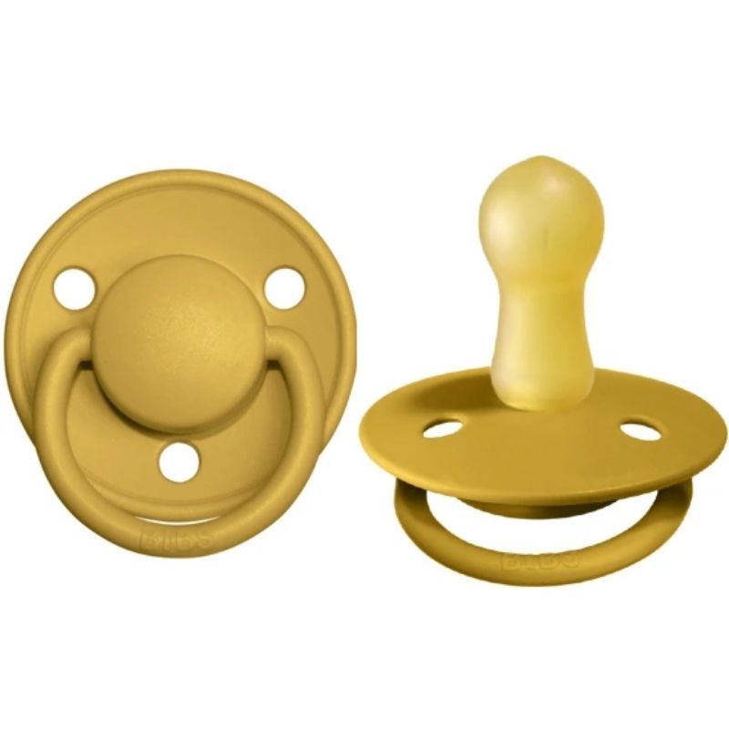 De Lux Natural Rubber Latex Pacifier - 2 Pack Mustard