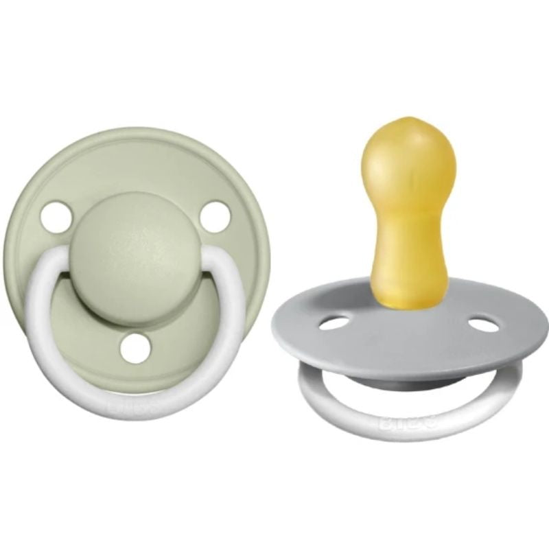 De Lux Natural Rubber Latex Pacifier - 2 Pack Sage Night and Cloud Night