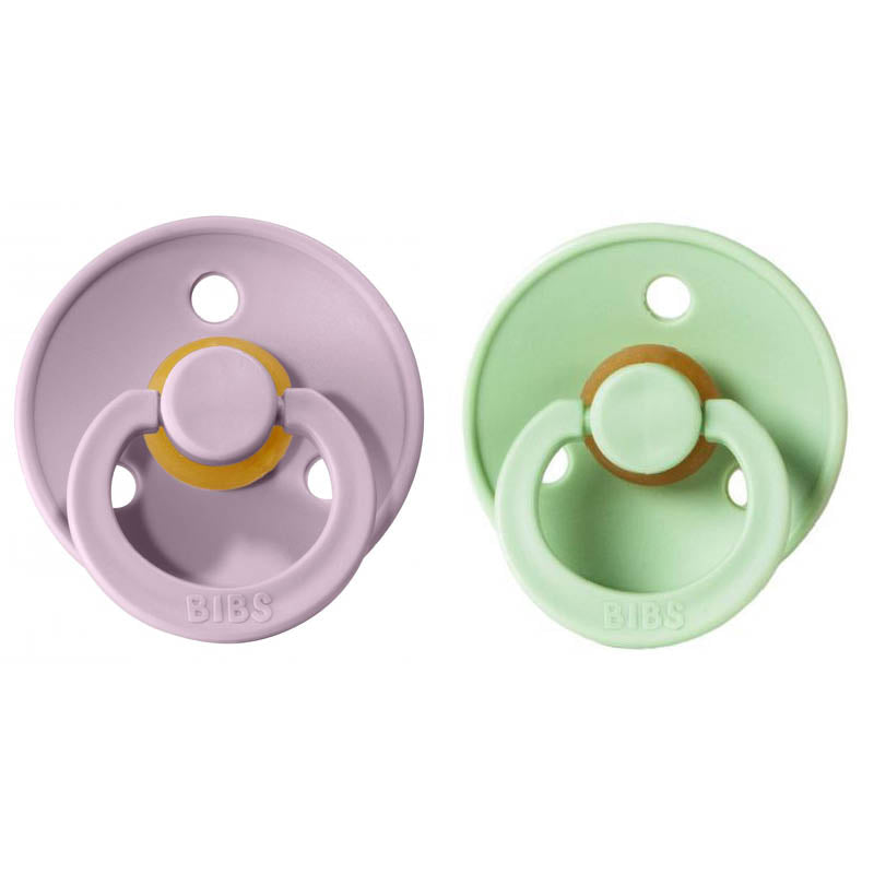 Natural Rubber Pacifier Combo - 2 Pack Pistachio & Dusky Lilac
