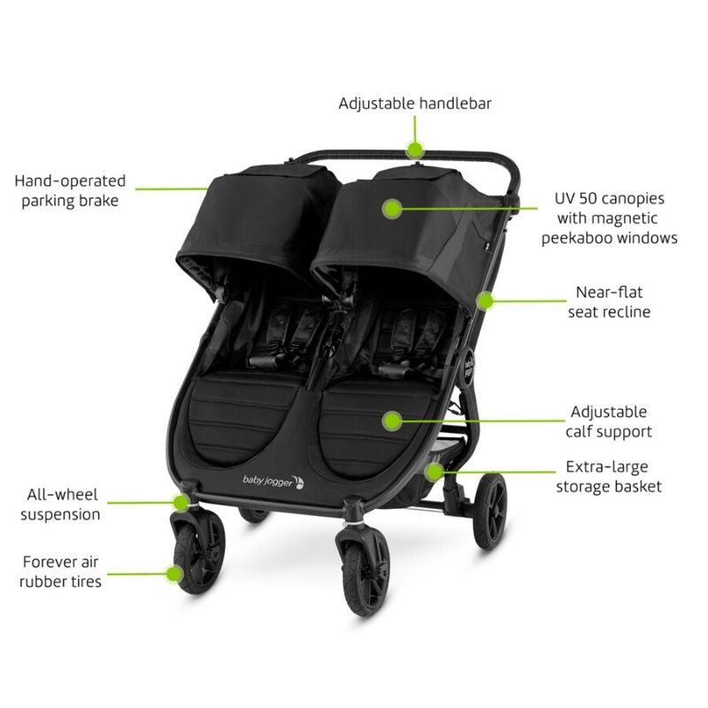 City Mini GT2 Double Stroller - Jet