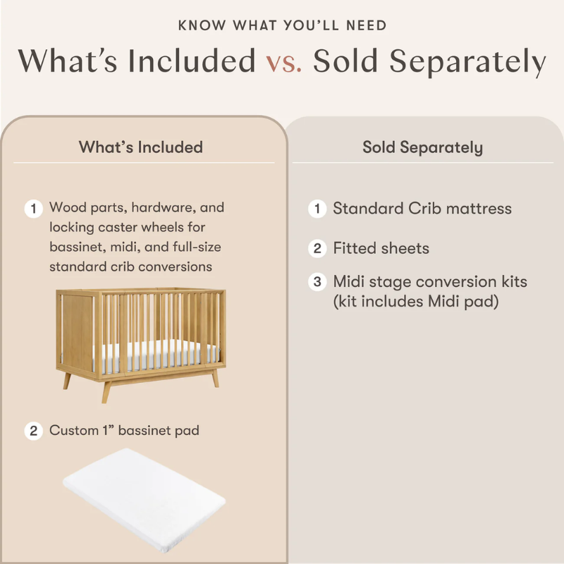 Palma 8-in-1 Convertible All-Stages Crib with Bassinet & Toddler Bed Kits