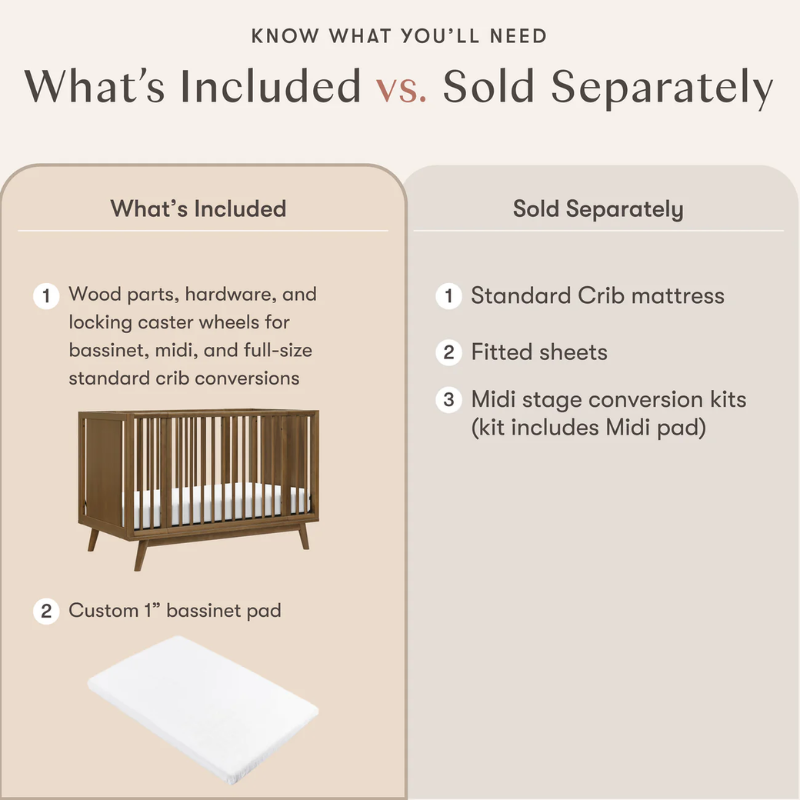 Palma 8-in-1 Convertible All-Stages Crib with Bassinet & Toddler Bed Kits