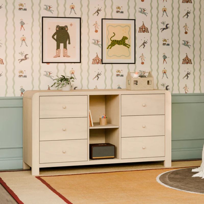 TipToe 6-Drawer Extra Wide Assembled Dresser with Cubbies