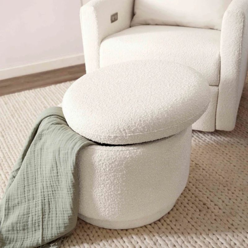 Enoki Storage Ottoman in Boucle