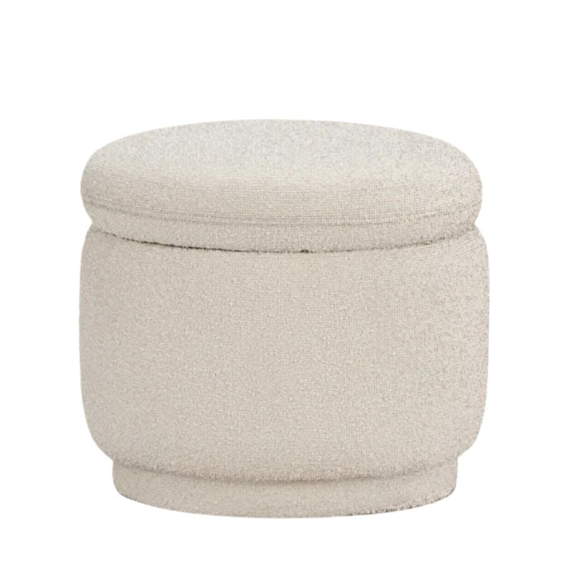 Enoki Storage Ottoman in Boucle