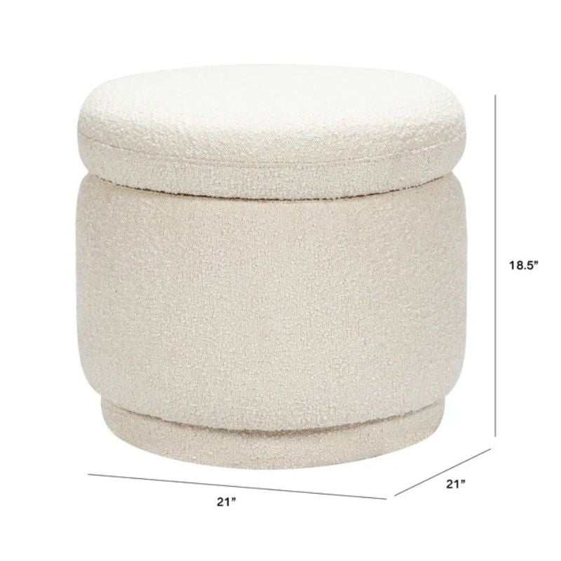 Enoki Storage Ottoman in Boucle