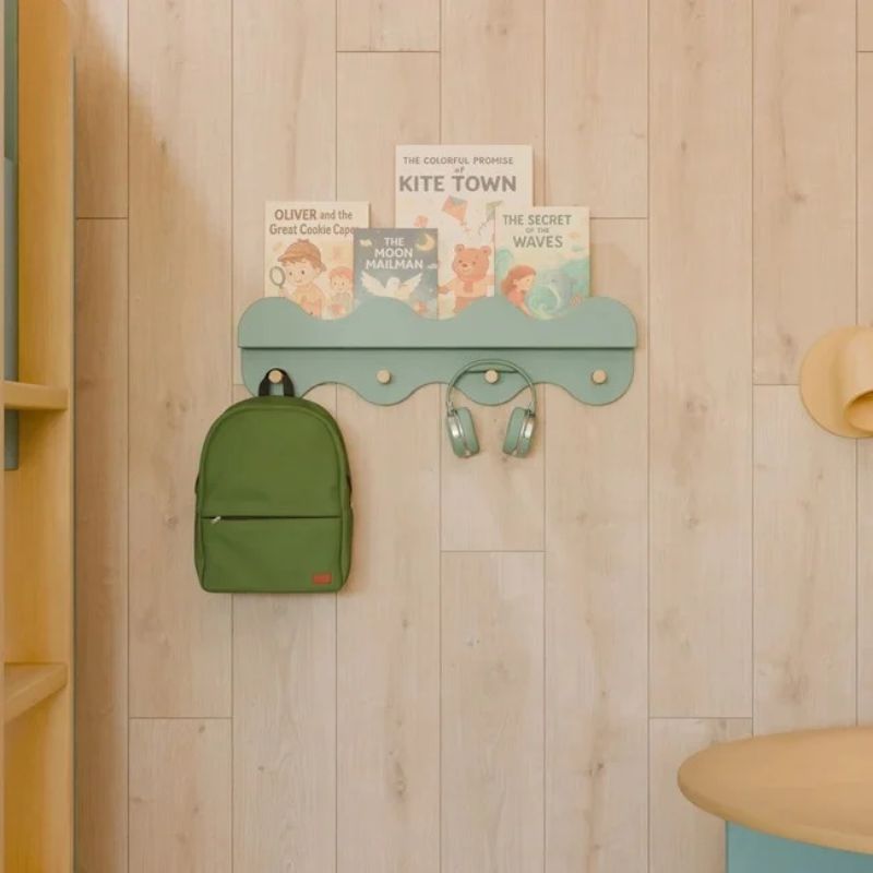 Lido Wave Bookshelf with Hooks