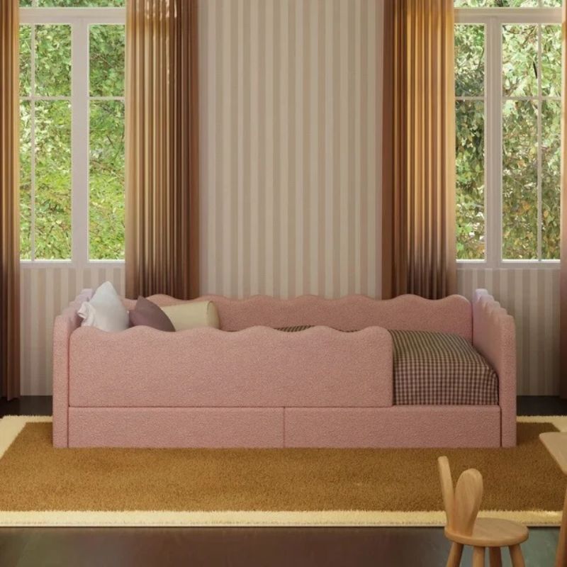 Rizo Montessori-Inspired Twin Floor Bed with Guardrails