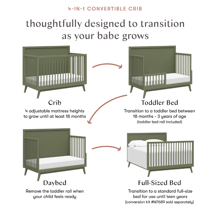Palma Mid-Century 4-in-1 Convertible Crib