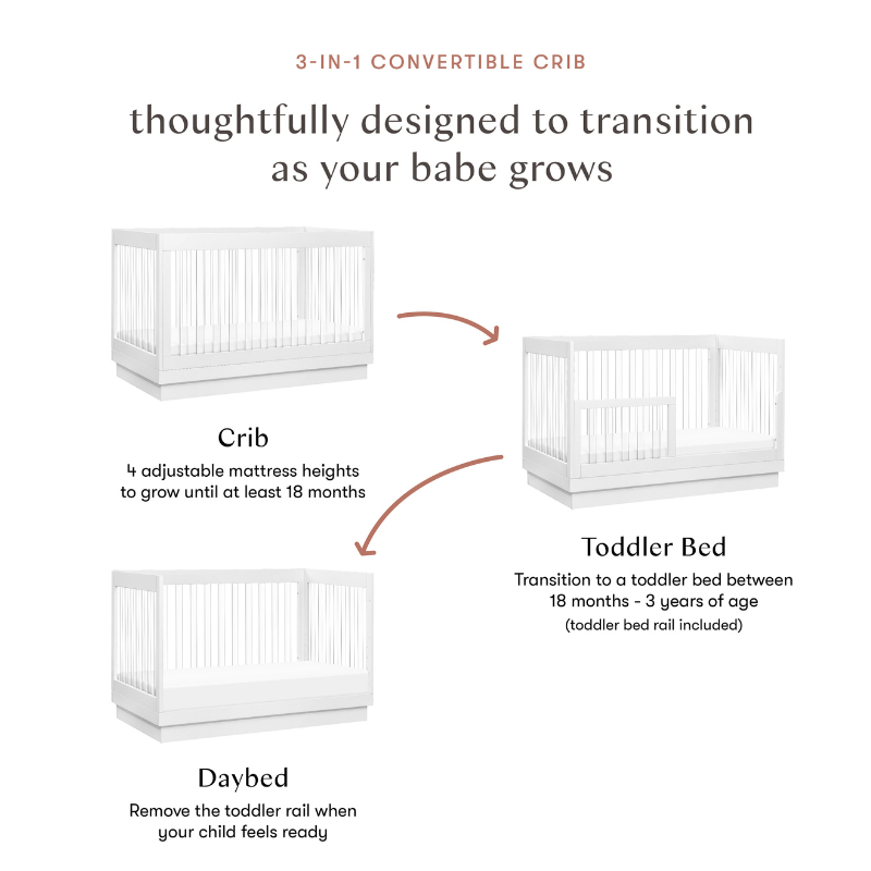 Harlow 3-in-1 Convertible Crib with Toddler Bed Conversion Kit