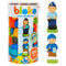 Tube 100 Pieces with 2 Bloko 3D Figures Police