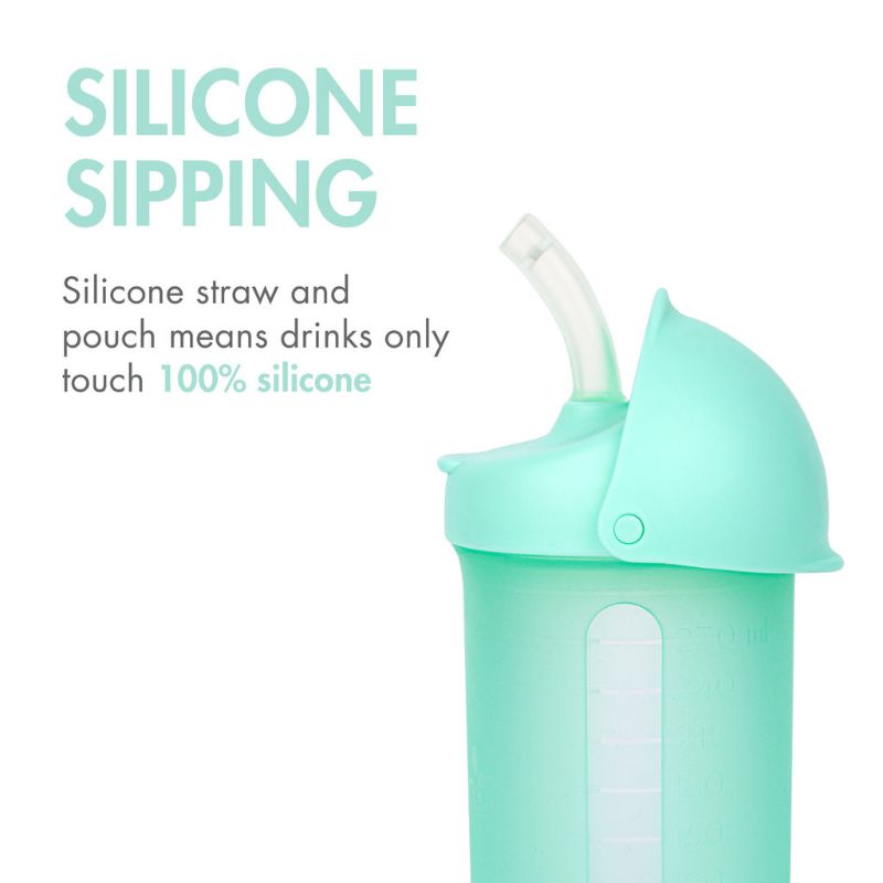 Boon SWIG Silicone Straw Cup - 9 oz. Straw Sippy Cup for 6m+ - Pink 