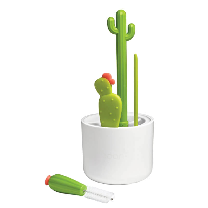Bottle Cleaning Brush Set  Cactus/White