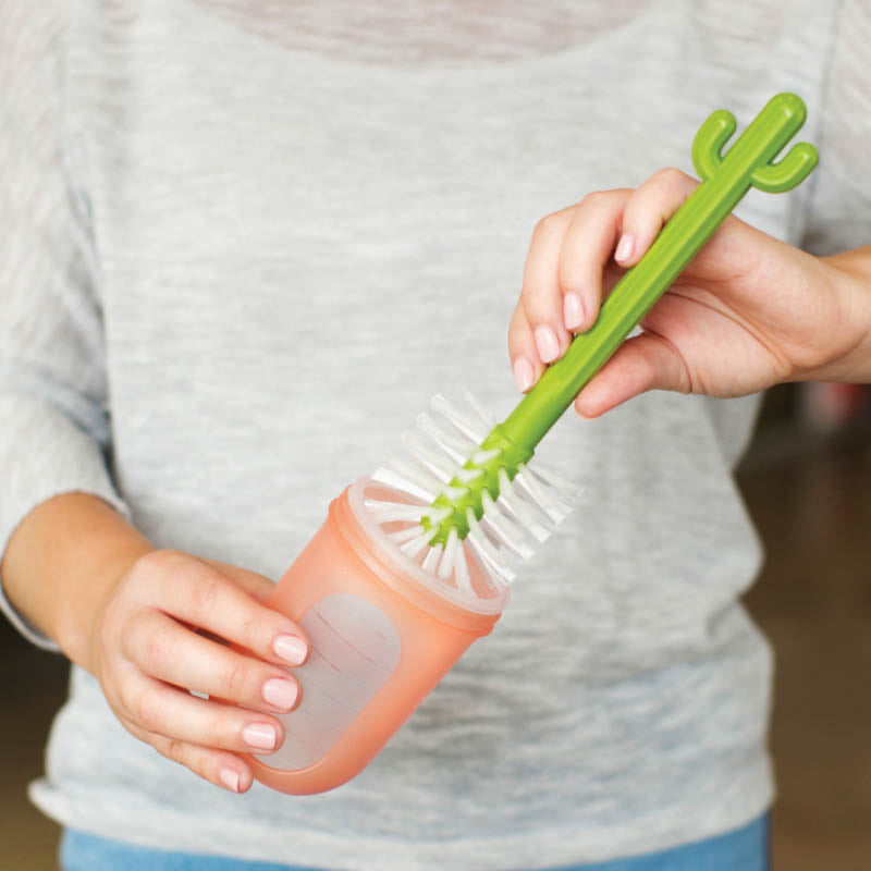 Bottle Cleaning Brush Set  Cactus/White