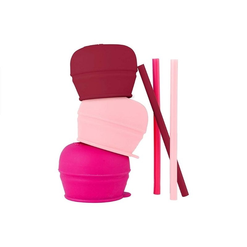 Snug Straw Lids - 3 Pack Pink