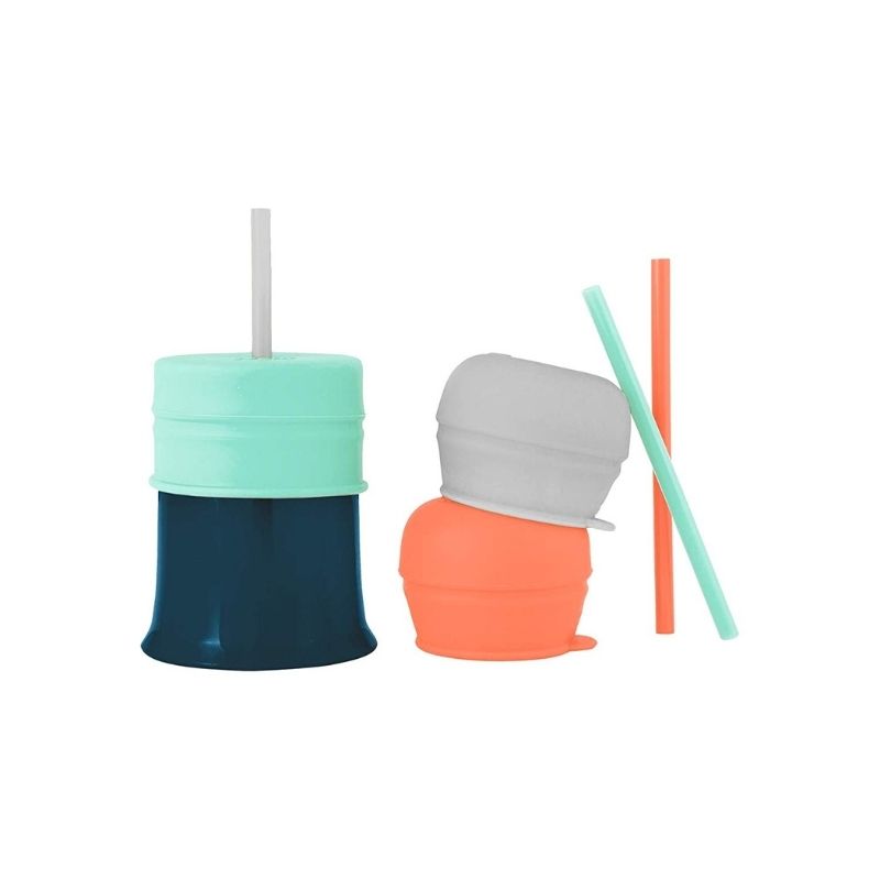 Snug Straw with Lids and Cup - 3 Pack Mint Multi