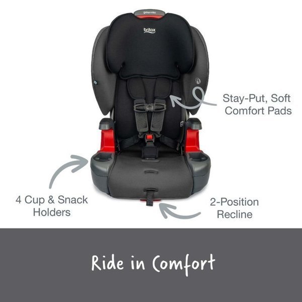 Grow With You Harness-2-Booster Seat MOD Black Safewash