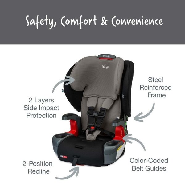Grow With You ClickTight Harness-2-Booster Seat Grey Contour Safewash