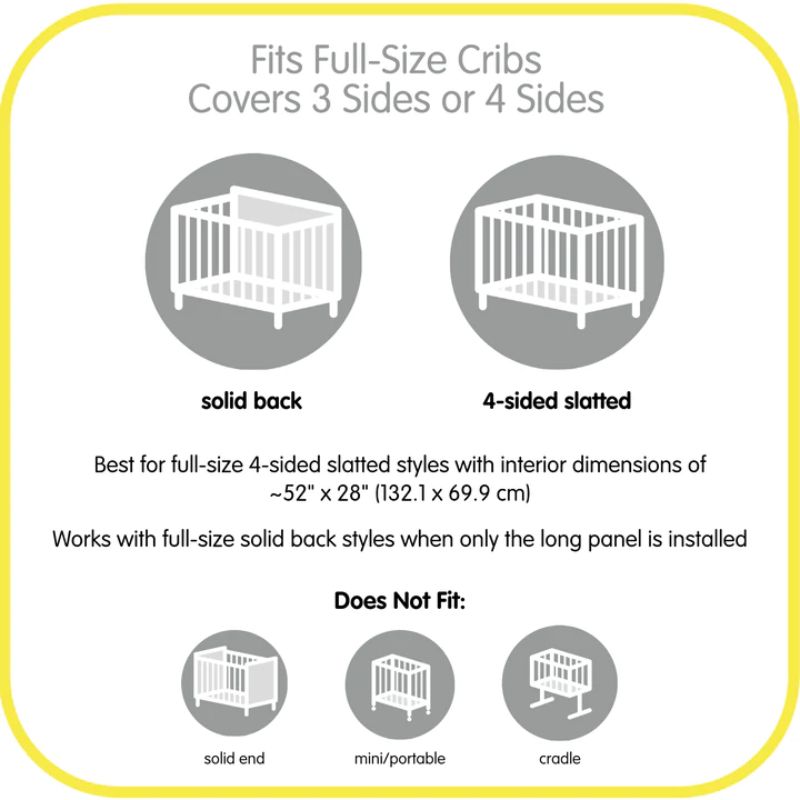 Breathable Mesh Crib Liner Grey