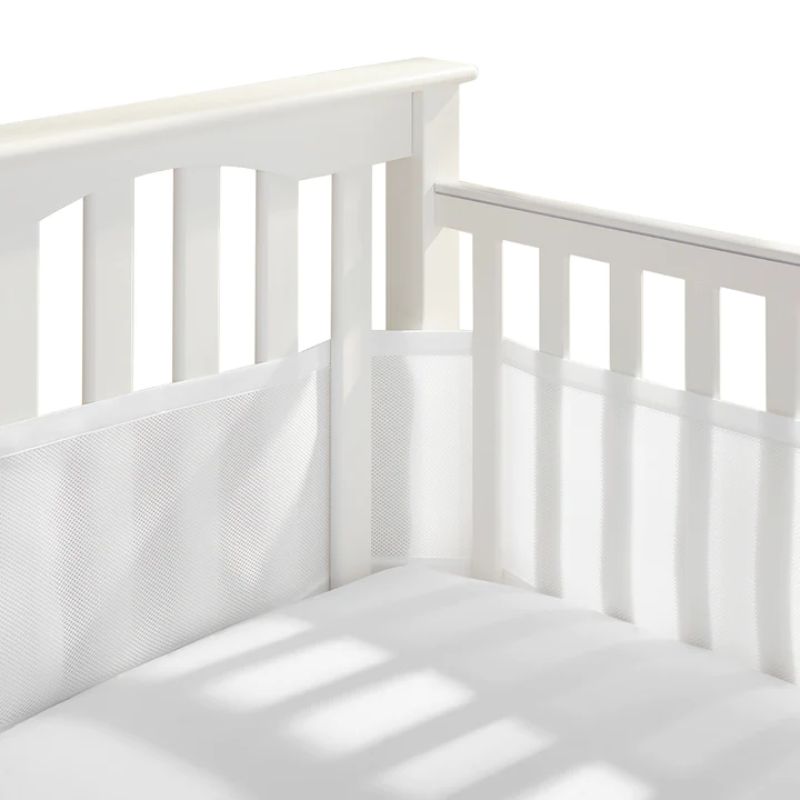 Breathable Mesh Crib Liner White
