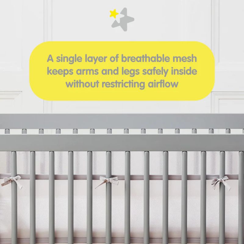 Breathable Mesh Crib Liner White