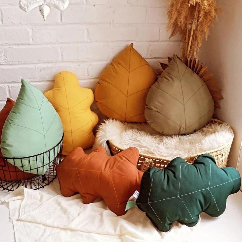 Birch Leaf Pillow Burnt Orange