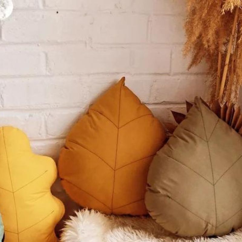 Birch Leaf Pillow Burnt Orange