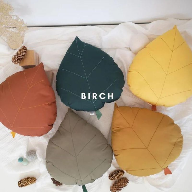 Birch Leaf Pillow Burnt Orange
