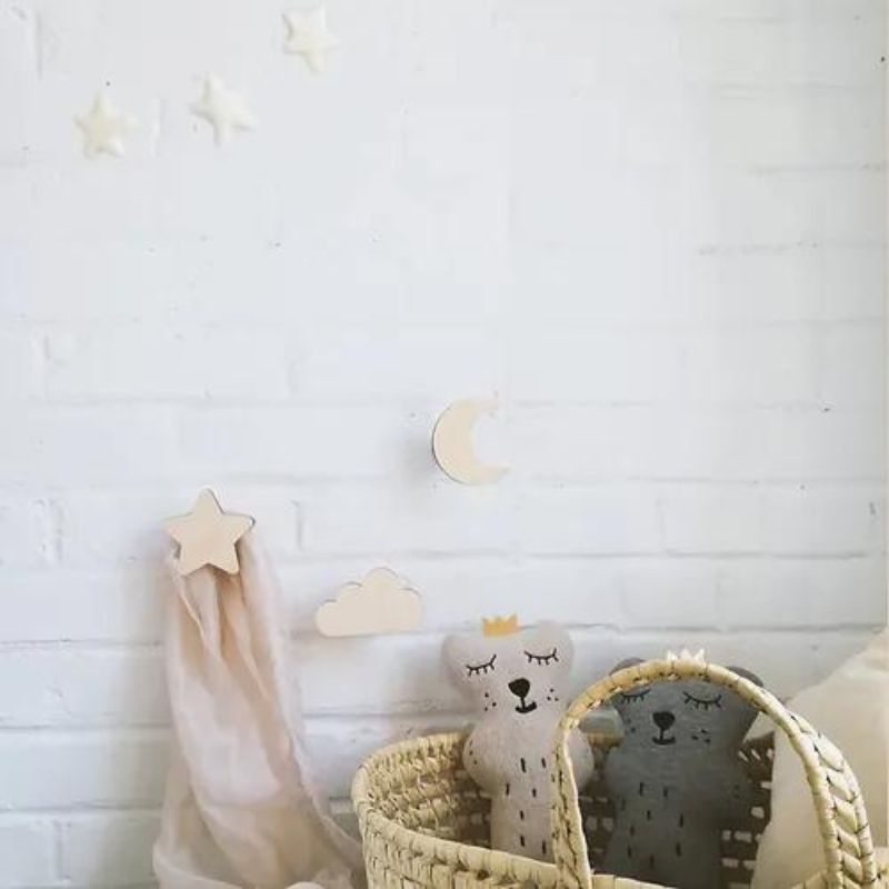 Wooden Wall Hooks Star