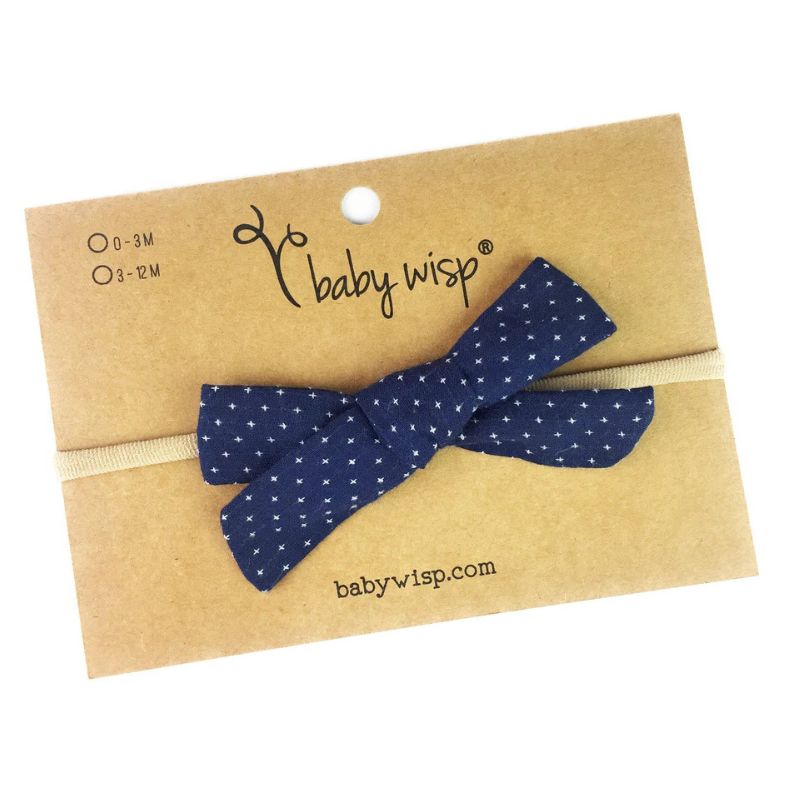 Infant Hand Tied Fabric Bow Headband - Starlite