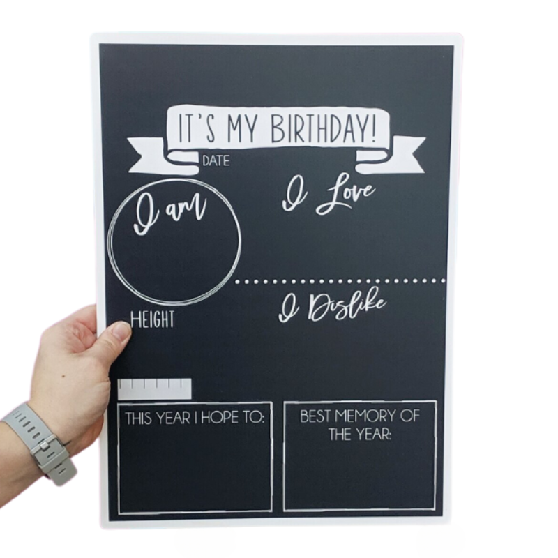 Birthday & Baby Erasable Board - Reversible