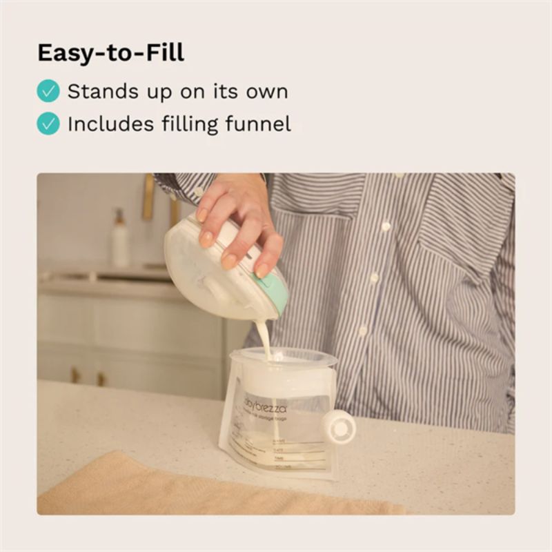 Reusable Breastmilk Storage Bags with Filling Funnel - 10 Pack