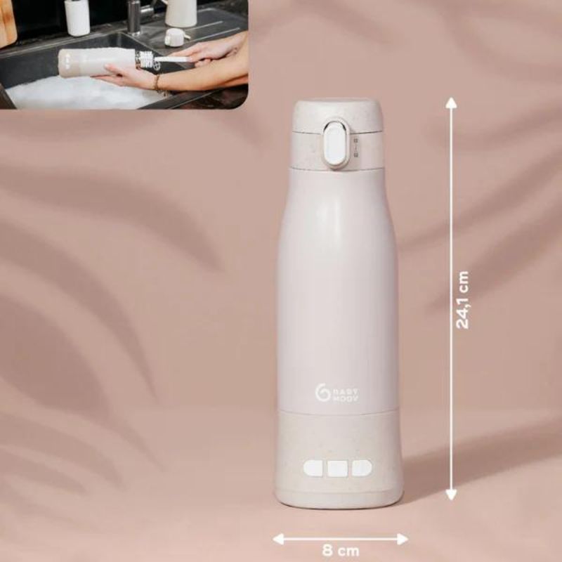 Chauffe-biberon rechargeable Moov &amp; Feed - Beige Minéral