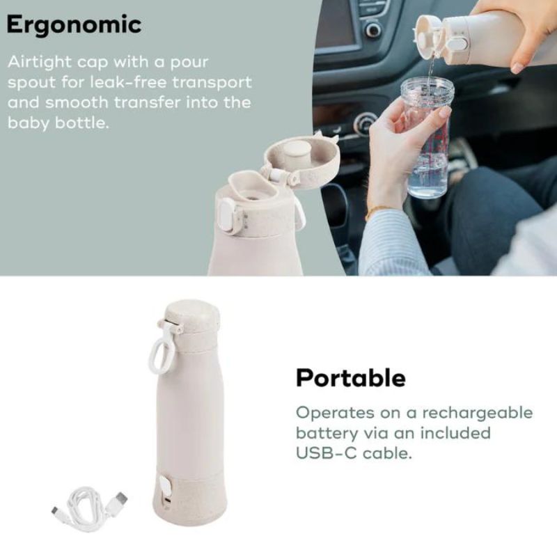 Chauffe-biberon rechargeable Moov &amp; Feed - Beige Minéral
