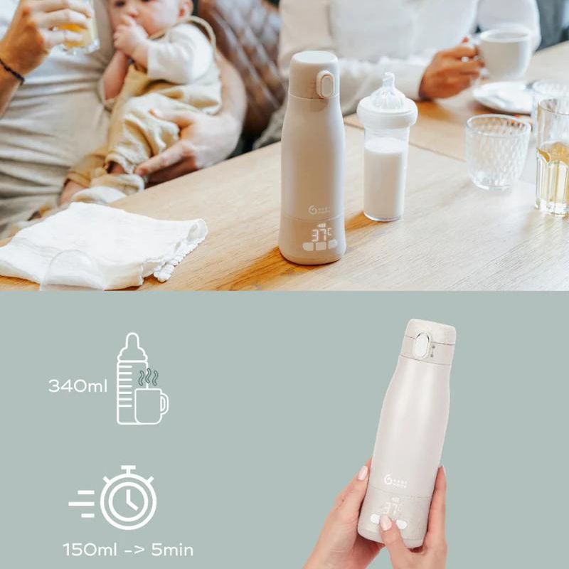 Chauffe-biberon rechargeable Moov &amp; Feed - Beige Minéral