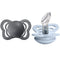 Couture Silicone Pacifiers - 2 Pack Iron/Baby Blue